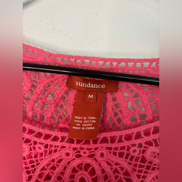 SUNDANCE PINK EYELIT TANK TOP BLOUSE SZ MEDIUM - Picture 6 of 8